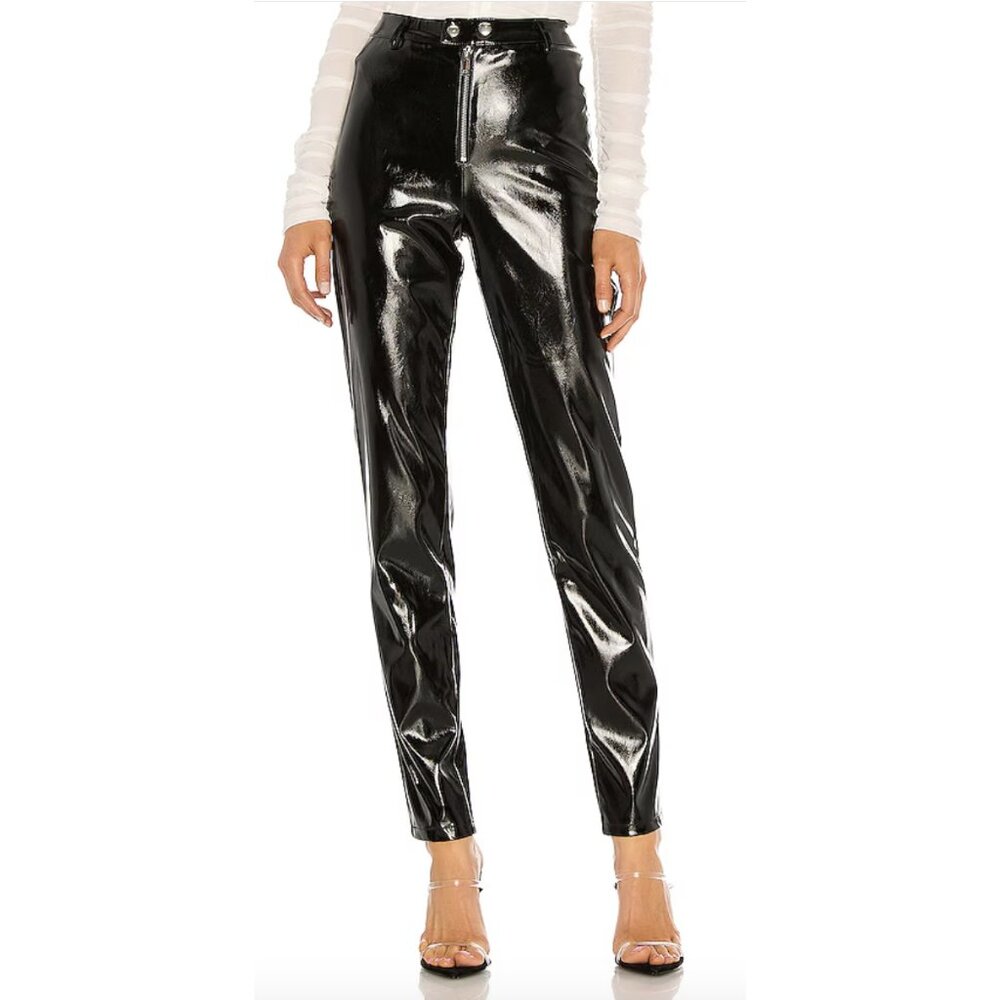 I.AM.GIA Nikole Black Faux Vegan Patent Leather Pants - Women's Size M NWT - Picture 1 of 16